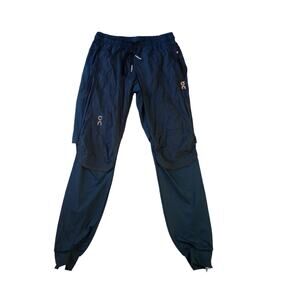 ON Running Women Pants Black Blue Waterproof Inseam 29" Size M